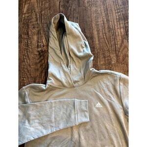 Adidas Aeroready Cropped Hoodie Women Medium Gray Performance Training Loose Fit